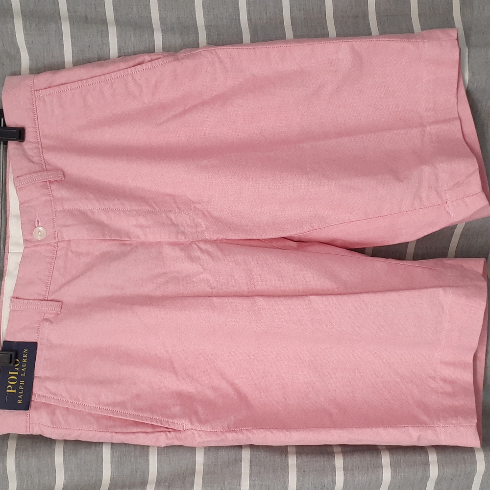 Polo Flat Front Shorts in Raspberry color